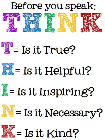 Think Before You Speak Printable Posters - Teach Junkie