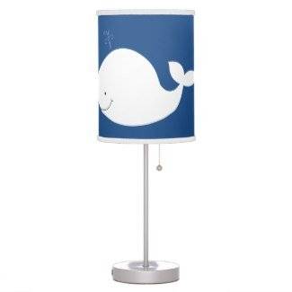 Navy Blue and White Whale Nautical Nursery Room Lamp ...