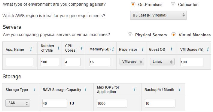 AWS Total Cost of Ownership Calculator