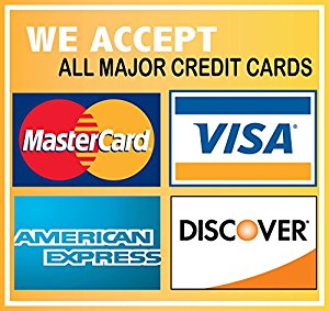 Amazon.com: We Accept Credit Cards Visa Mastercard AMEX ...