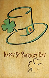 Amazon.com : Saint Patricks Day REAL WOOD Card HANDMADE St ...