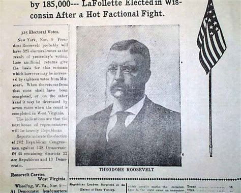 1904 Teddy Roosevelt elected President... - RareNewspapers.com