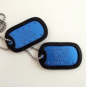 Military Dog Tags - Custom Embossed Royal Blue Dog Tags ...