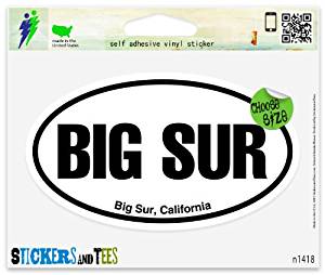 Amazon.com: Big Sur CA California Oval Car Sticker Indoor ...