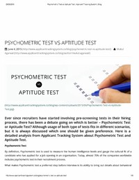 GTIOS Psychometric Test