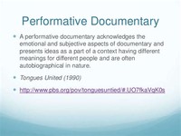 Performative Documentaries
