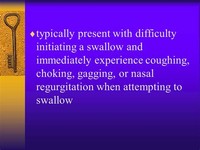 Coughing or Gagging When Swallowing