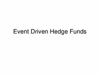 Event-Driven Funds
