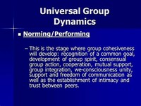 Stage 3 – Cooperation and Integration (Norming):