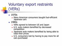 Voluntary Export Restraints