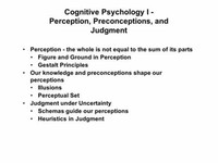 Cognitive and Perceptual Psychology