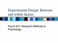 Experimental / Research Psychology