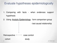 Evaluate Hypotheses Epidemiologically