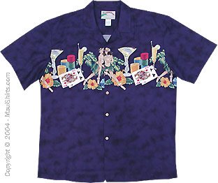 Poker Hawaiian Style Men's Hawaiian Aloha Rayon Shirt at ...