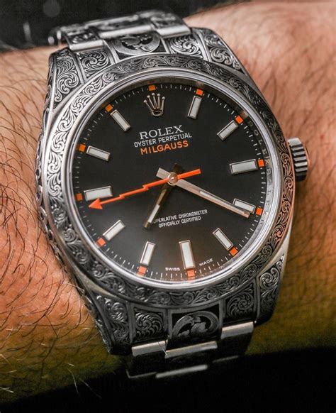 Rolex Milgauss 116400 MadeWorn Engraved Watch Review ...