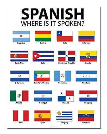 Amazon.com: Spanish Speaking Countries - 20" x 26 ...