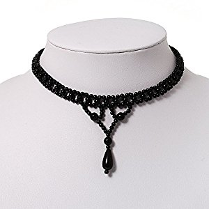 Amazon.com: Black Acrylic Bead Flex Gothic Choker: Choker ...