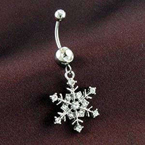 Amazon.com: Crystal Snowflake Belly Navel Ring: Other ...