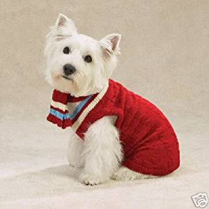 Amazon.com : Zack & Zoey Cable Knit Varsity Dog Sweater ...
