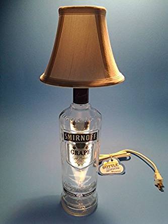 Smirnoff Grape Vodka Liquor Bottle Table Lamp W/ White ...