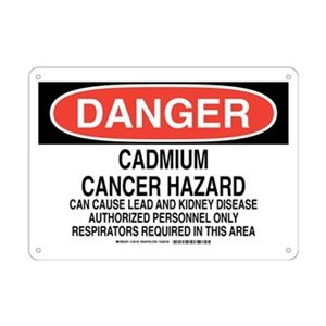 Brady 126130 Chemical Hazard Sign, Legend "Cadmium Cancer ...
