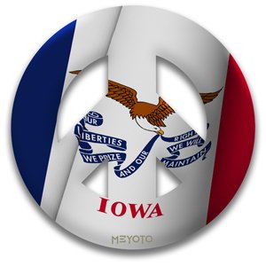 Amazon.com : Peace Symbol Magnet of Iowa : Outdoor Flags ...