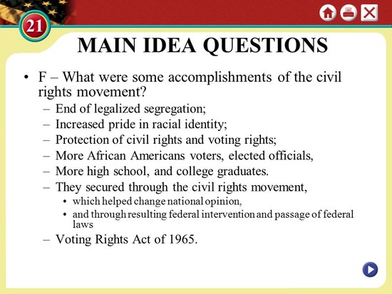 Civil Rights Activism, new legislation, and the Supreme ...