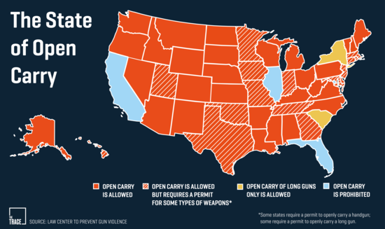 Popular 204 List open carry states map