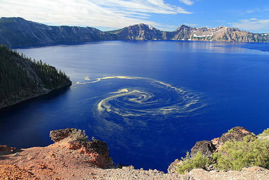 Giant Swirl Of Pollen At Crater Lake National Park by ...