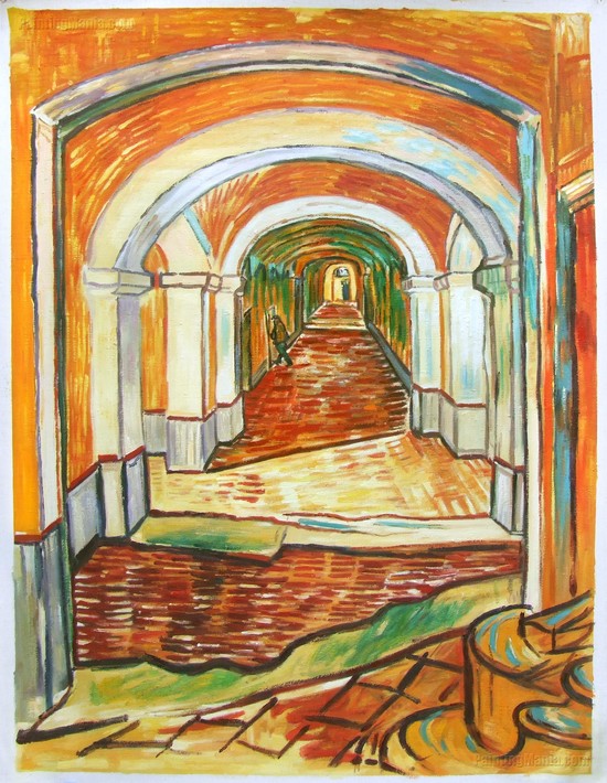 Corridor in the Asylum - Vincent van Gogh Paintings