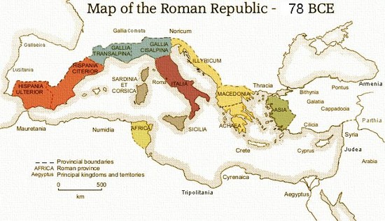 (78 BCE) Provinces of the Roman Republic | Maps, Charts ...