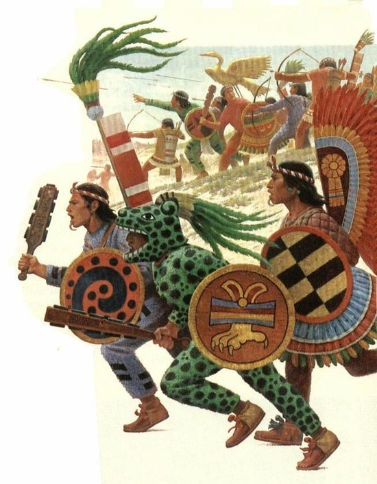 Tlaxcalans attacking Cortez. | Aztec (mexica) Mayan ...