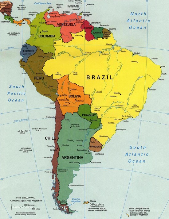 South America Countries List with their Capitals