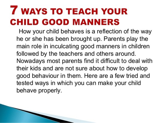 7 ways to teach your child good manners