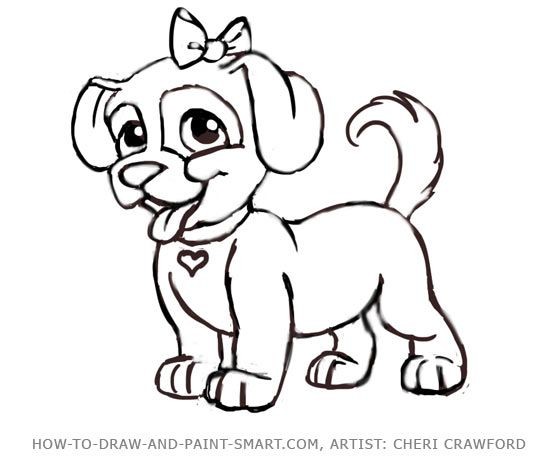 dogs to draw | How to Draw a puppy Face Step 9 ...