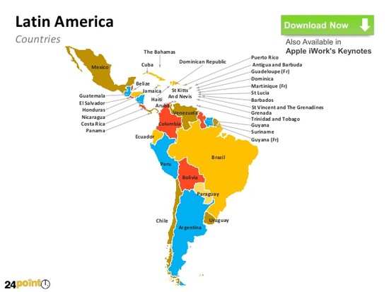 Latin America PowerPoint Map