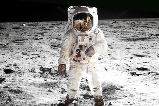 Neil Armstrong in Space Suit Back - Pics about space