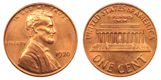 1970 Lincoln Memorial Cent Copper Alloy Penny: Value and ...