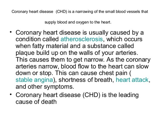 Coronary heart disease causes ,symptoms , treatment