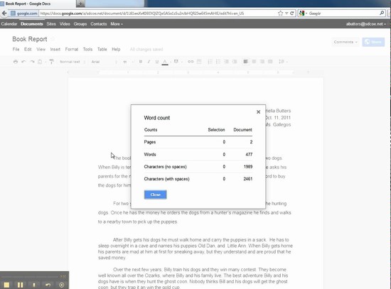 Google Docs Word count - YouTube