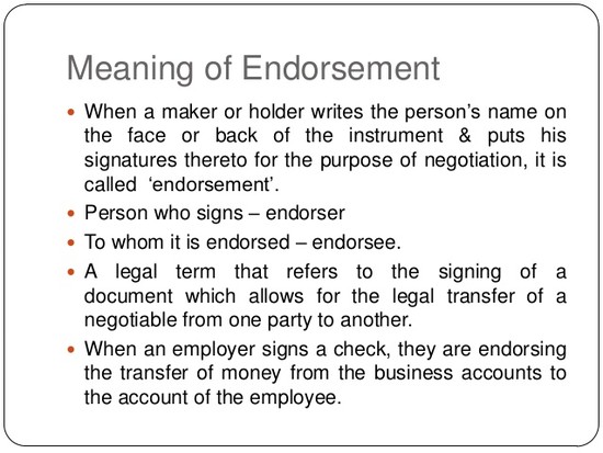 Negotiation and effects of endorsement