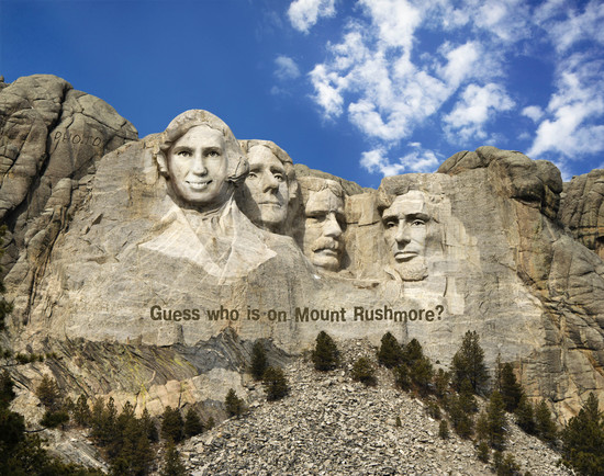 Make your own Mount Rushmore online with face in hole effect