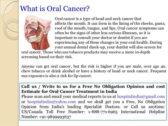 Oral cancer treatment in india