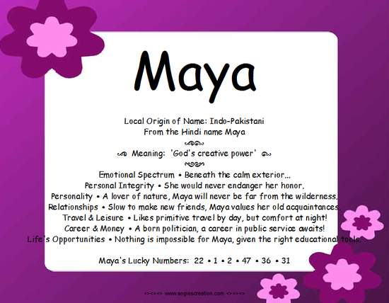 Image Gallery Maya Meaning