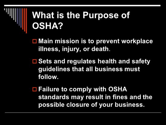 What is the Purpose of OSHA? - ppt video online download