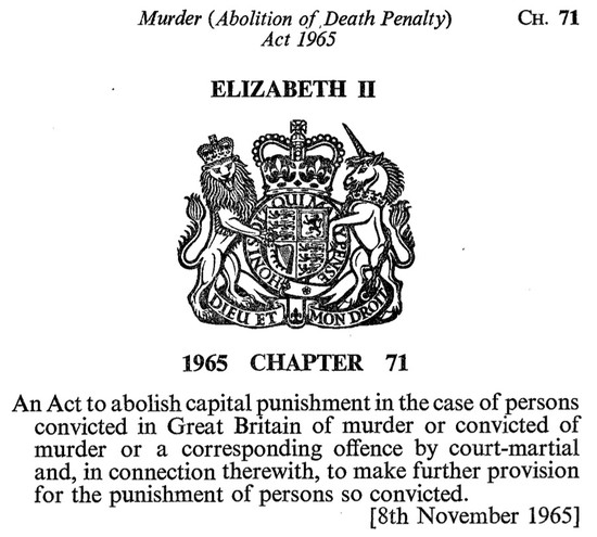 United Kingdom Marks 50th Anniversary of Death Penalty ...