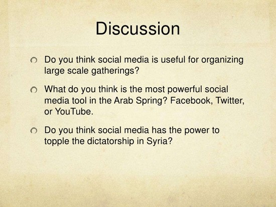 Social media and the Arab Spring