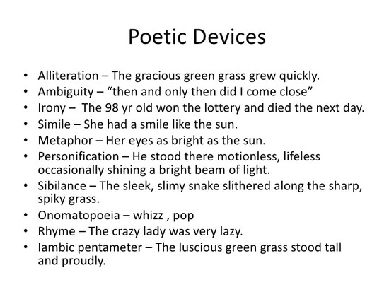 Poetic devices & examples