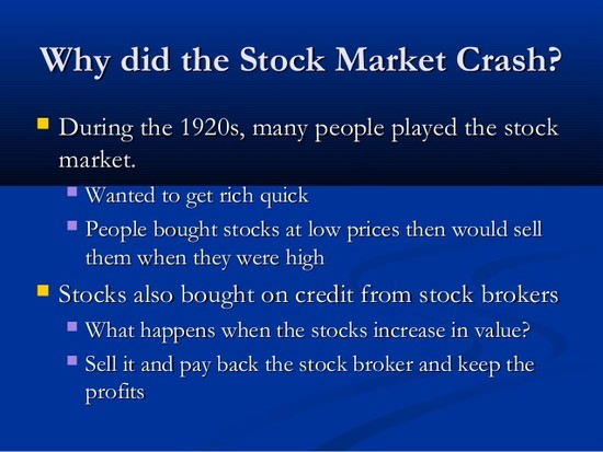 Results of stock market crash