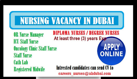 Nurses JOB Vacancy: NURSING VACANCY IN DUBAI
